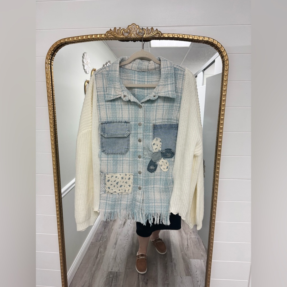 Custom Made Upcycle Patchwork Button-Up Jacket - Picture 2 of 4